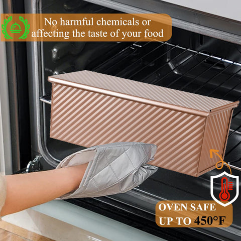 Nonstick coating ensures effortless bread release and clean-up