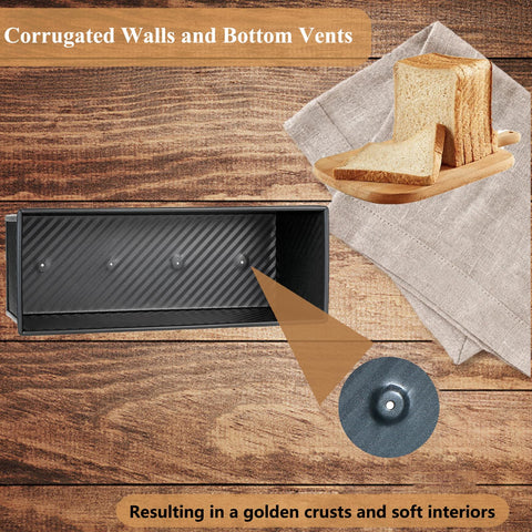SS&CC Pullman loaf pan with lid, lid-off design shapes rustic artisan crusts.