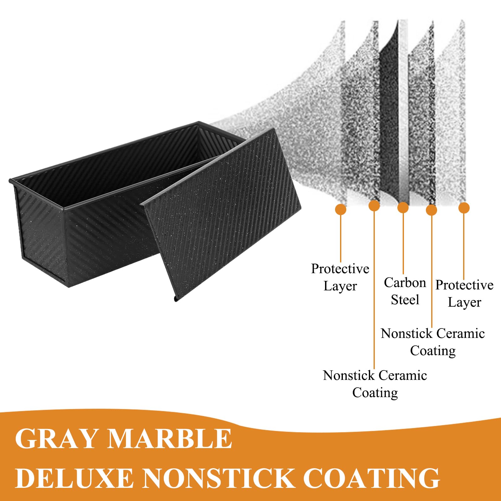 SS&CC Pullman loaf pan with lid, nonstick coating enables effortless bread release.