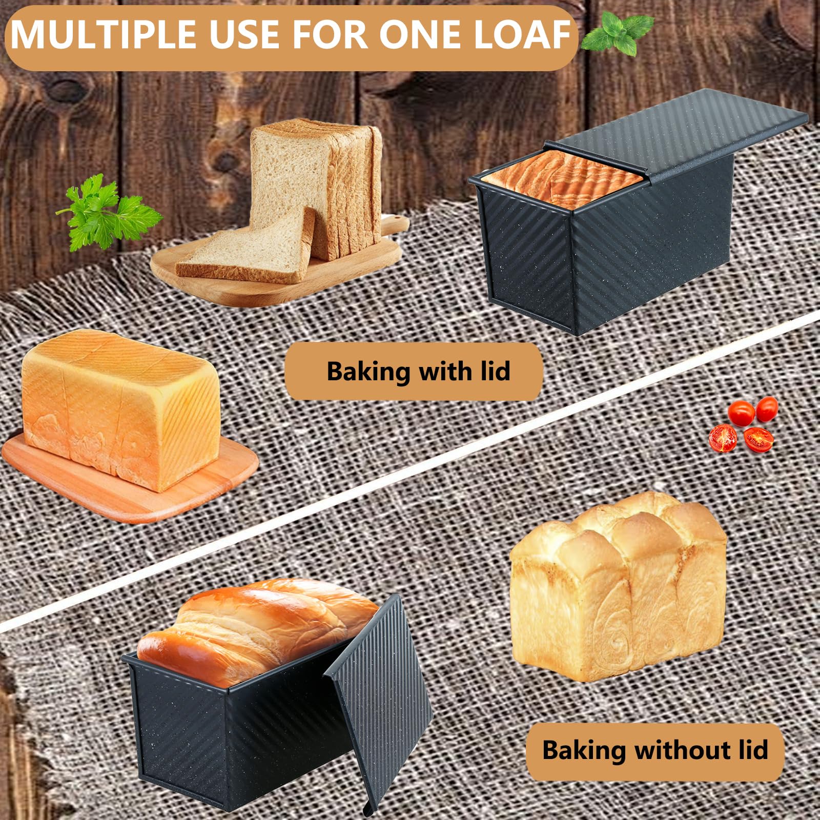 SS&CC loaf pan with steam vents aiding crust development during bake