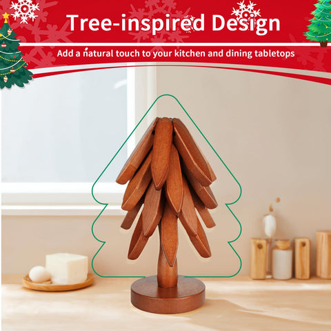SSFUN wooden trivet for hot dishes adds heat protection and kitchen style