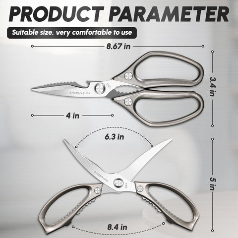 SSGP kitchen shears sharp-blades: clean cuts through poultry, meat, and vegetables.