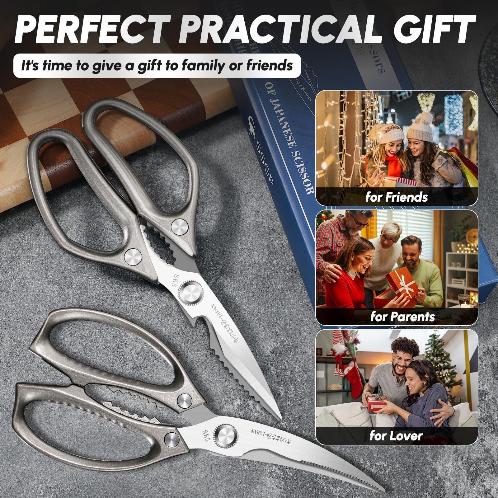 SSGP kitchen shears stainless-steel: rust-resistant for lasting kitchen performance.