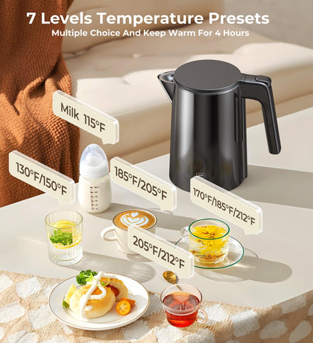 SSYFEI 7-temperature control for precise tea and coffee brewing.