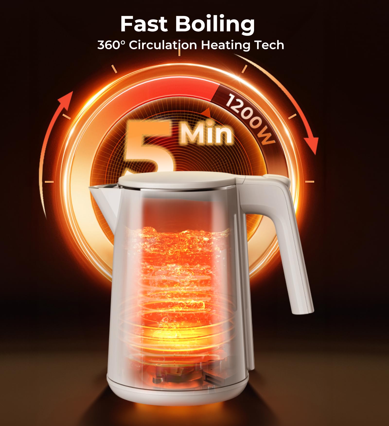 SSYFEI kettle in use demonstrates 1L capacity for quick beverages.