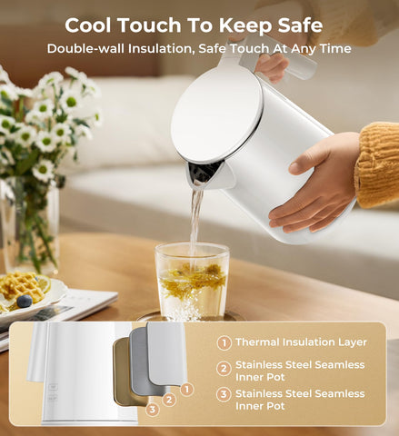 SSYFEI double-wall lid provides damped opening to reduce splashes.