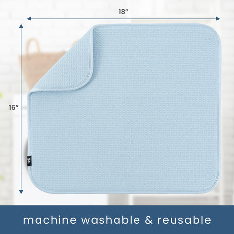 S&amp;T INC. dish drying mat machine washable for easy maintenance