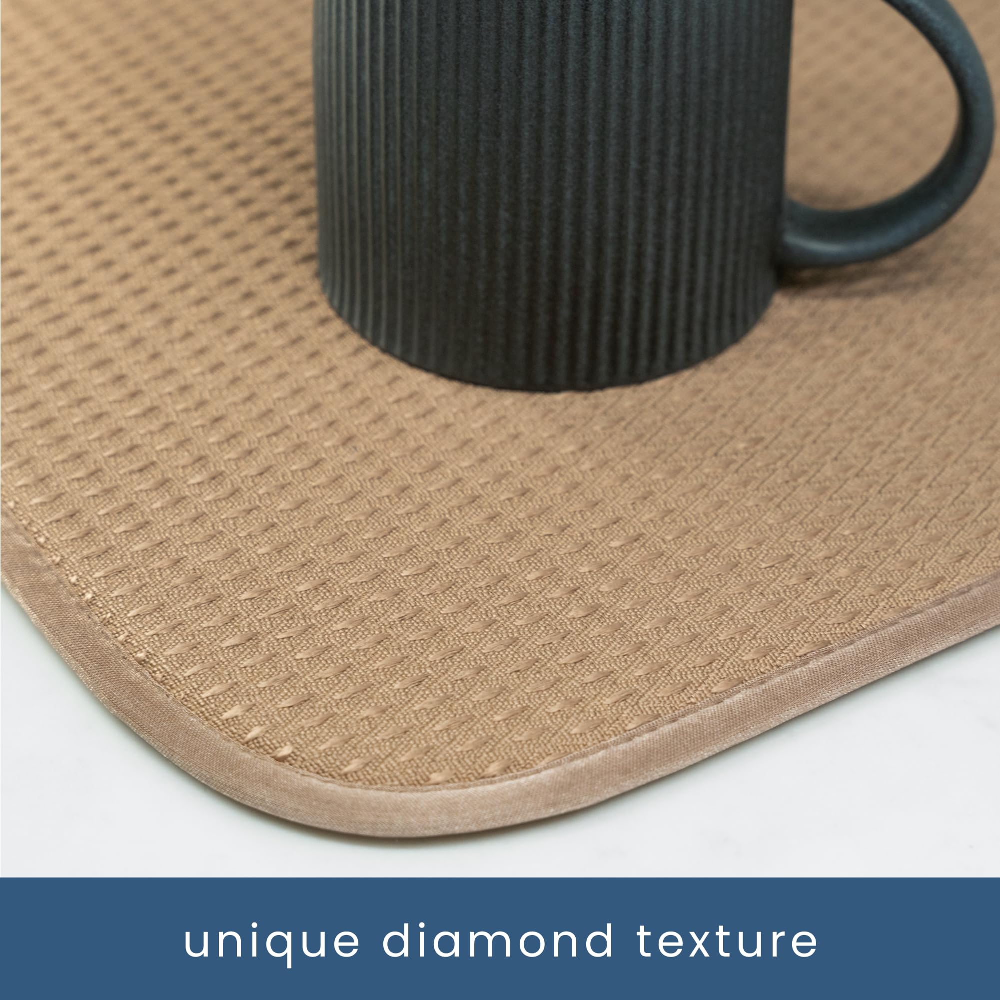S&T INC. Almond color mat adds warm style to kitchen counters.
