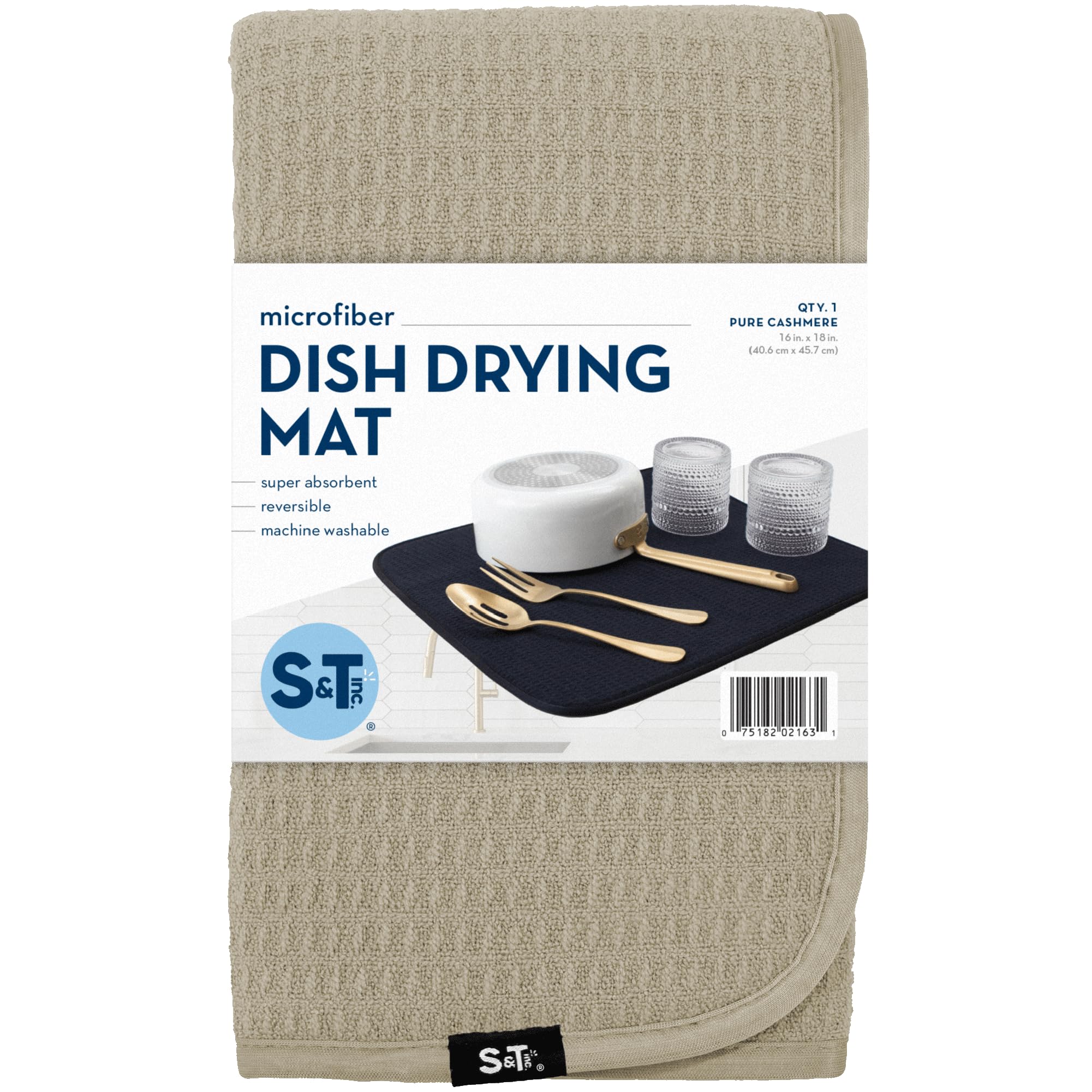 S&T INC. durable microfiber mat withstands daily kitchen use.