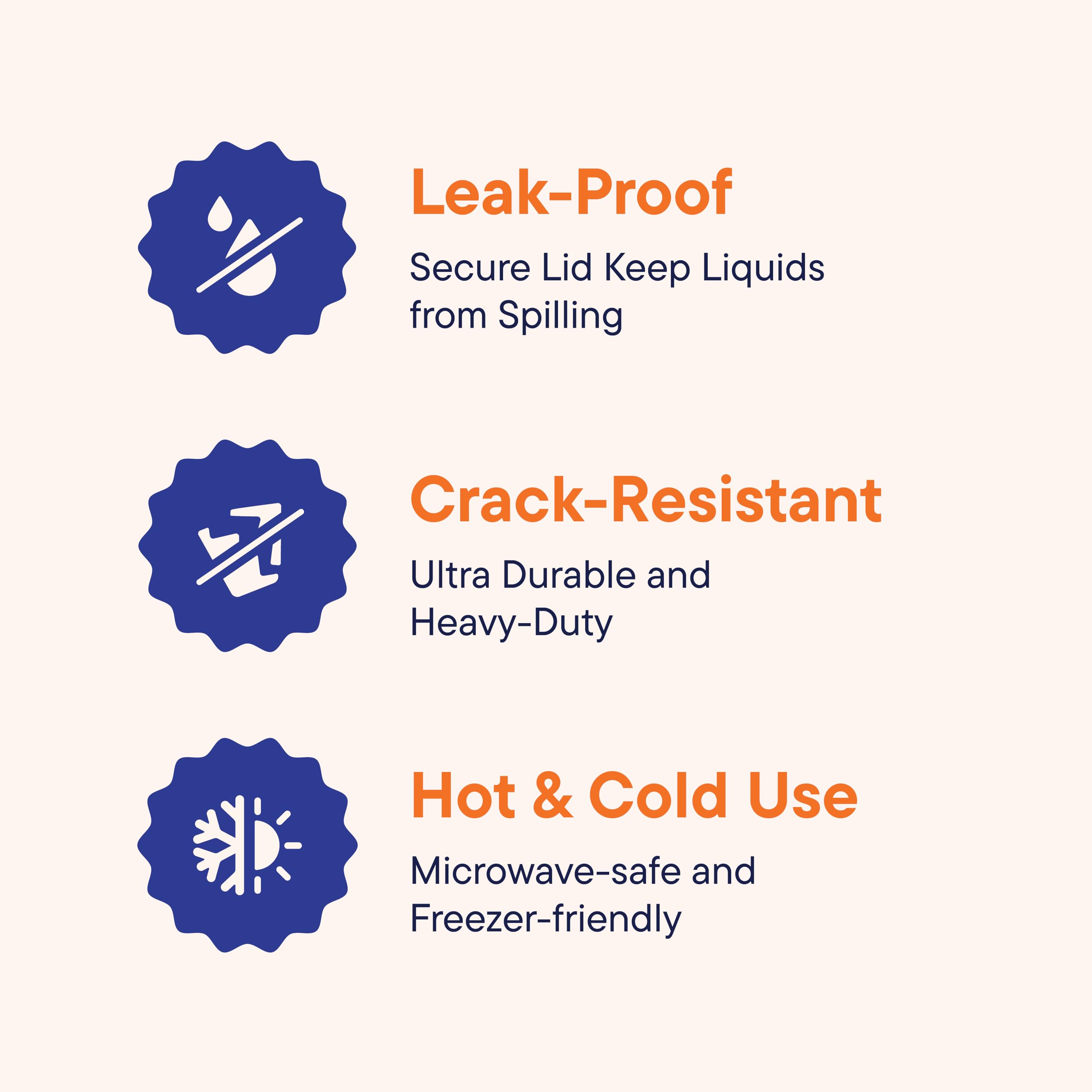 Stack Man airtight lid seal keeps foods fresh and prevents freezer burn.