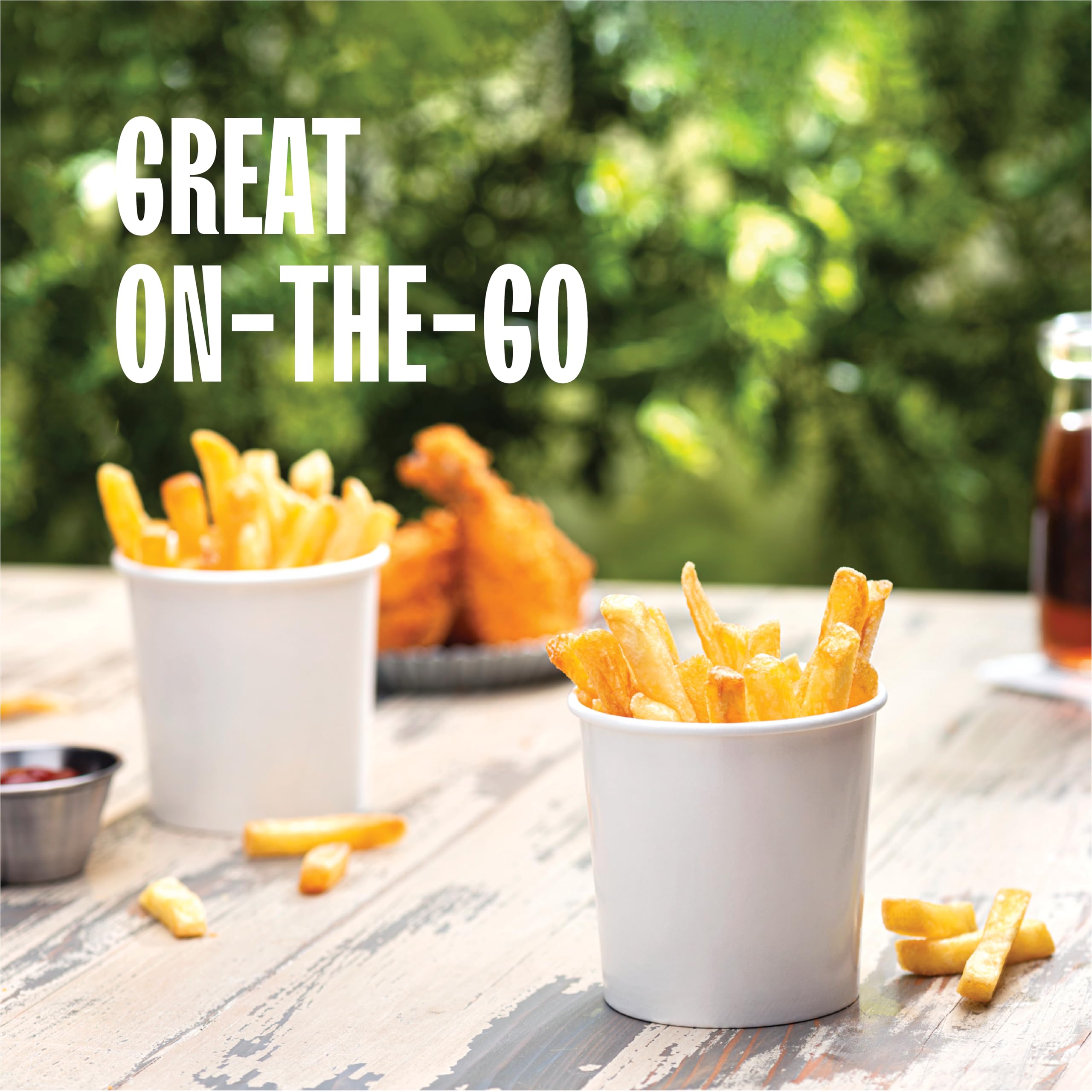 Stack Man double-wall paperboard container provides moisture resistance for foods to-go.