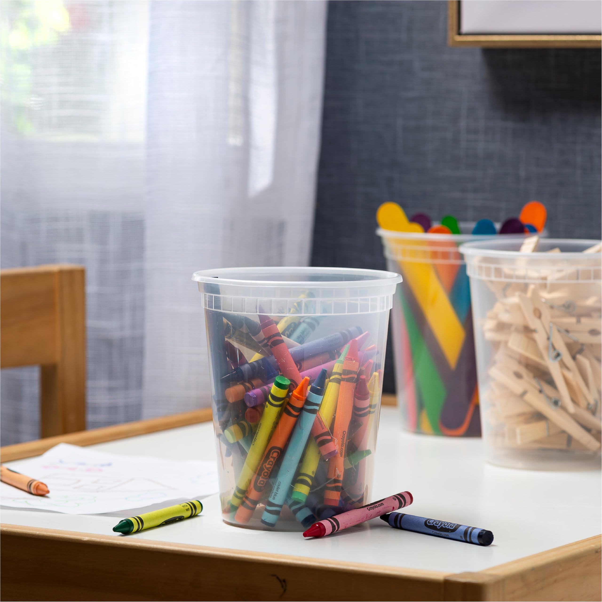 Stack Man stackable design saves fridge space and keeps items organized.