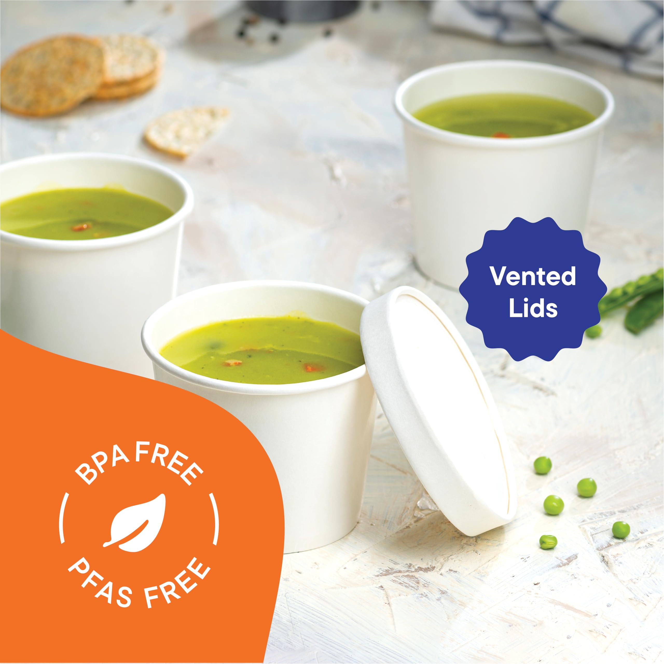 Stack Man 12oz takeout cup suitable for ice cream or yogurt.