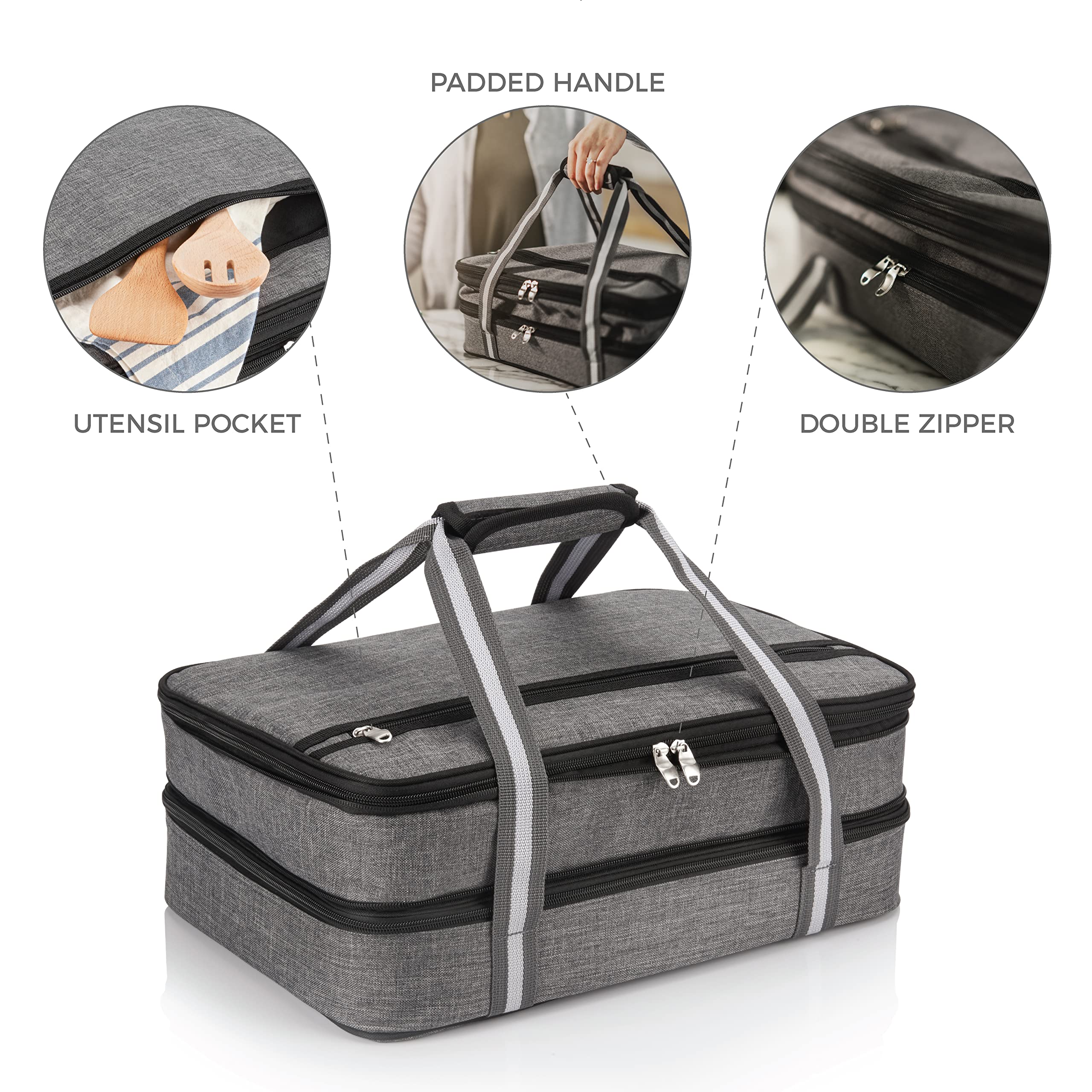 Stack Store Plus More fits 9x13 and 11x15 pans for versatility
