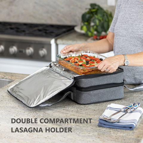 Stack Store Plus More bottom compartment fits 11x15 bakeware for potlucks