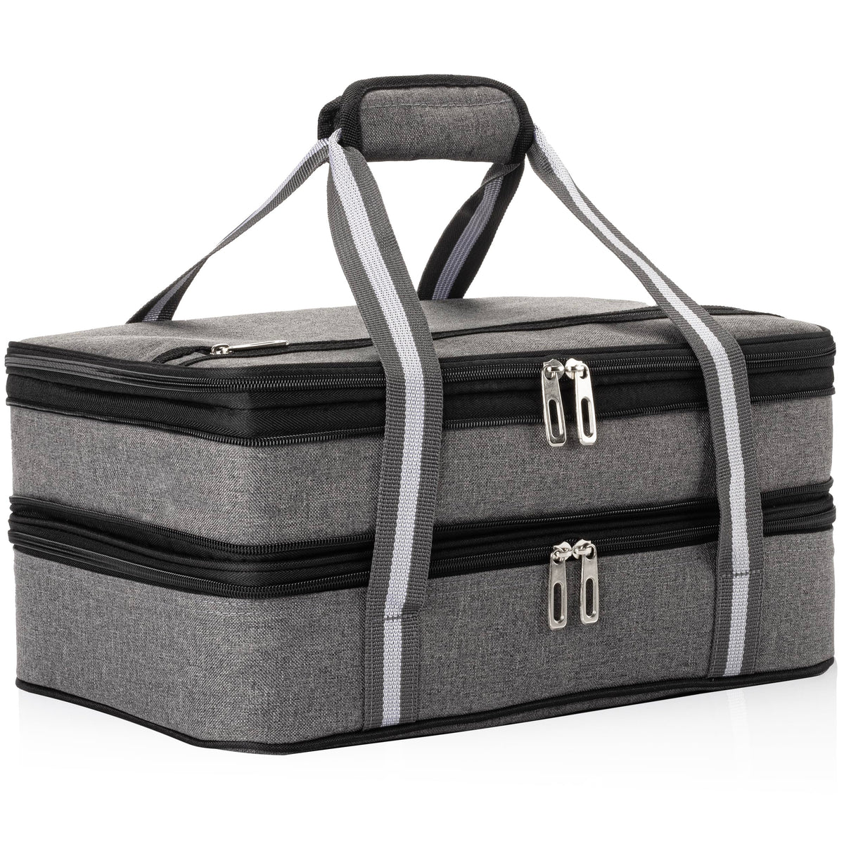Stack Store Plus More insulated casserole carrier top compartment expanded for larger dishes