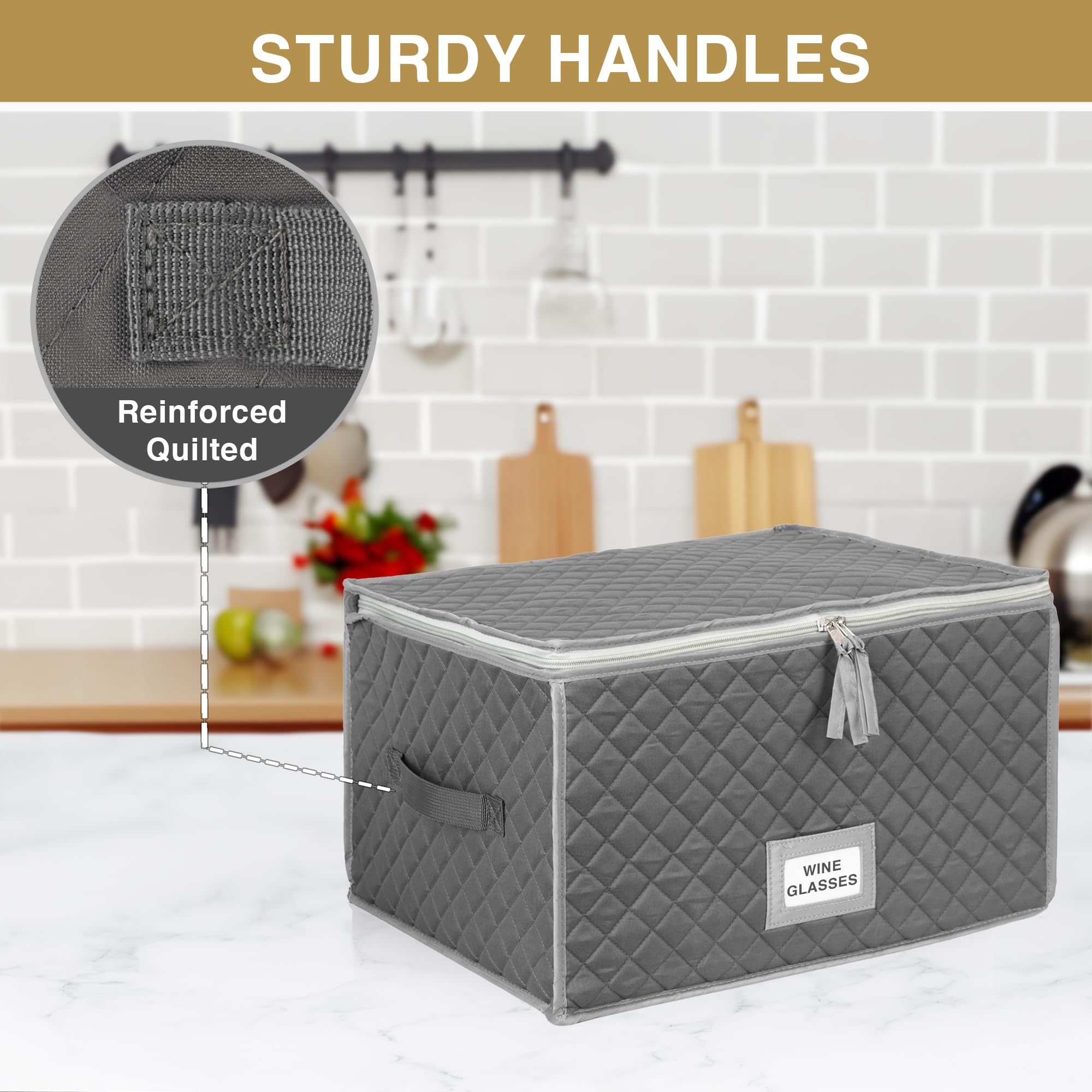 Zippered closure shields contents from dust in Stack Store Plus More storage chest