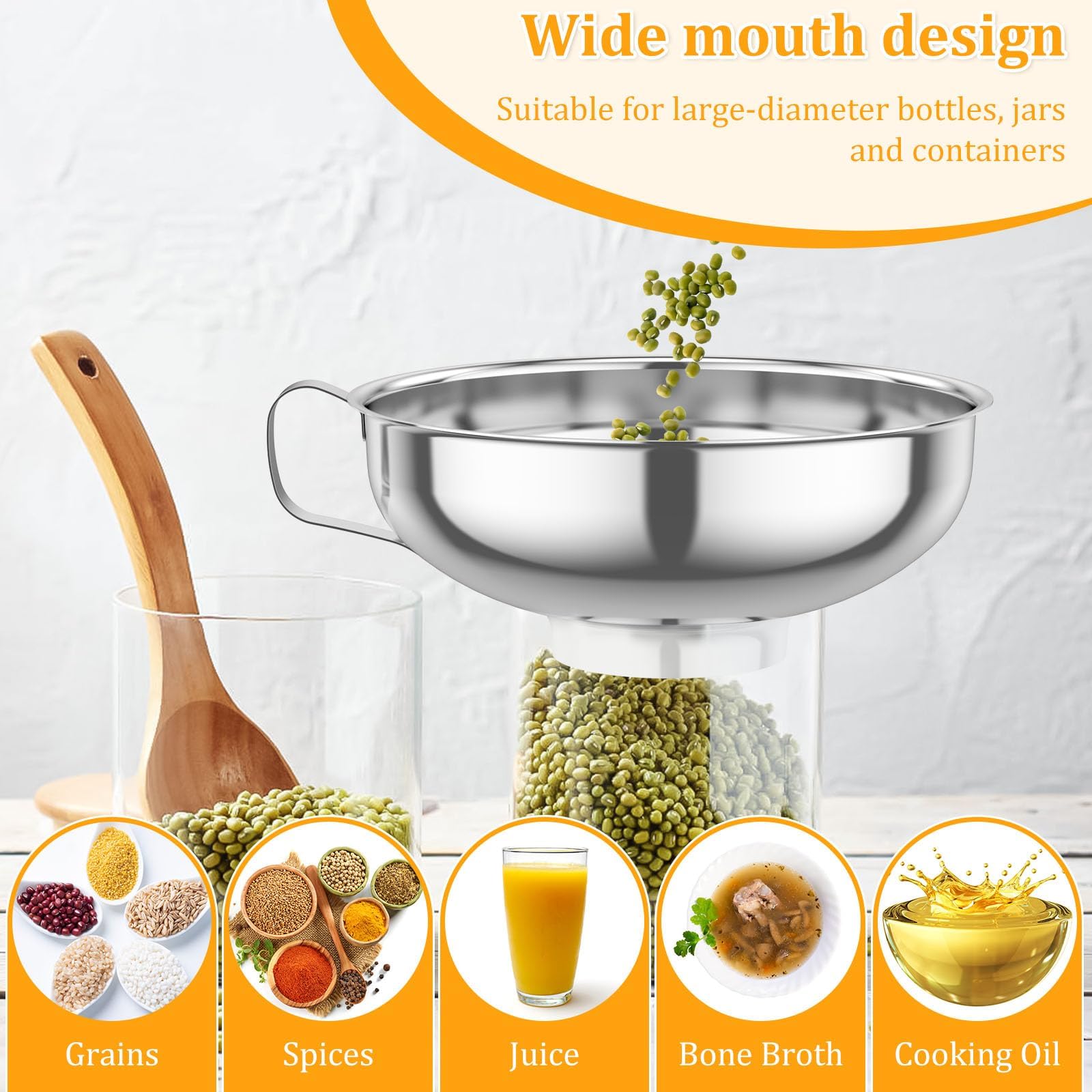 Stackable funnel design saves kitchen drawer space