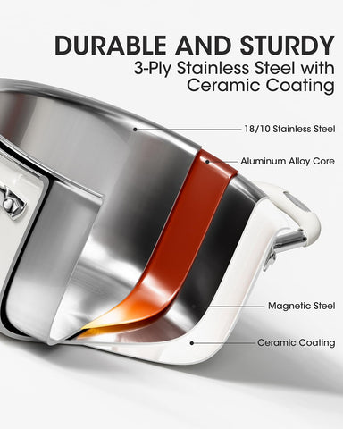 Stackbear stockpot ceramic-glazed exterior resists stains