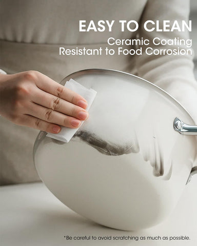 Stackbear stockpot satin-brushed interior resists chipping