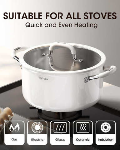 Stackbear stockpot used to simmer soup or stew