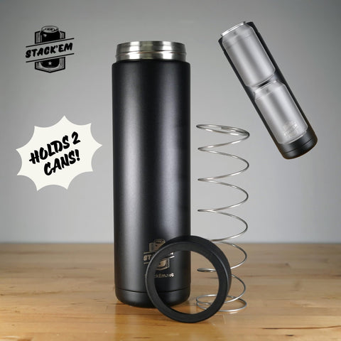 Stack'Em lid and secure fit keep cans stable for better cooling.