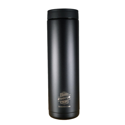 Stack'Em two-can insulated koozie, front view, keeps beverages cold longer.