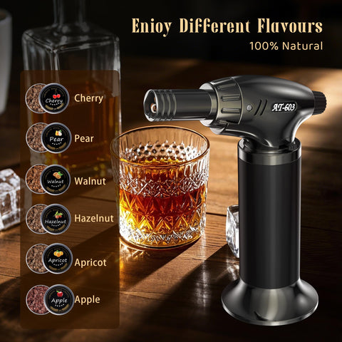 STAEVER cocktail smoker torch in action for quick smoke infusions