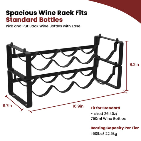 STAEVER expandable-stackable wine rack optimizes vertical storage for growing collections.