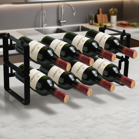 STAEVER small wine rack with eight-bottle countertop display for easy entertaining.