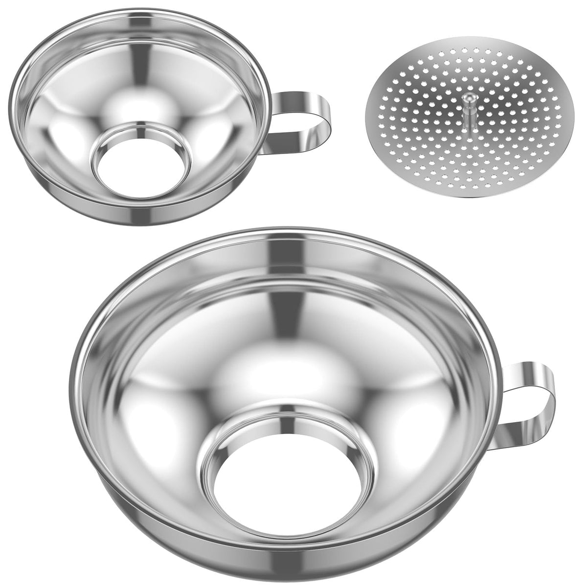 Stainless steel canning funnel large wide-mouth for jams