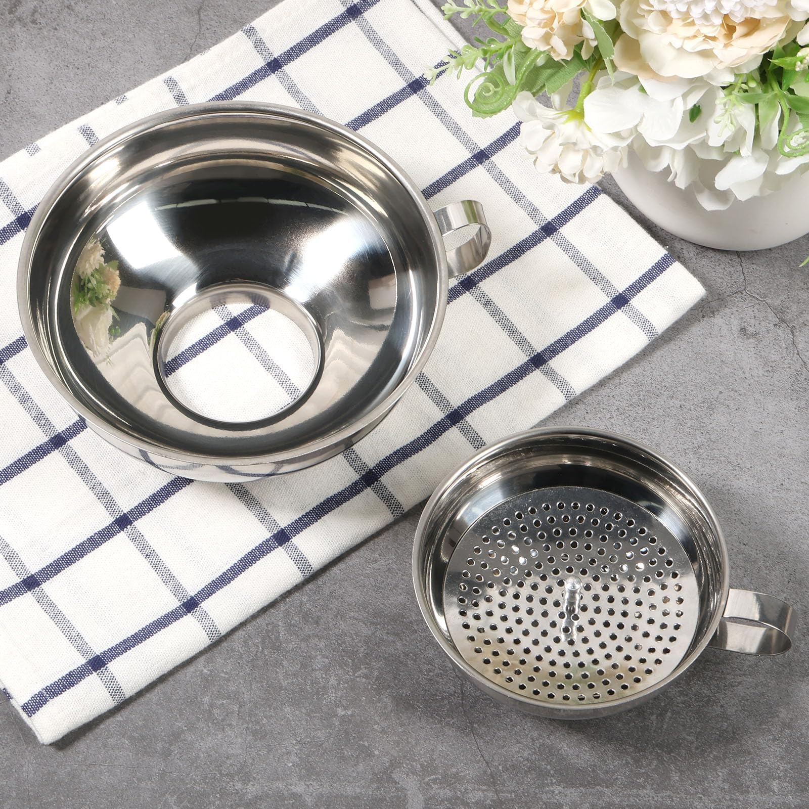Stainless steel canning funnel small wide-mouth for spices