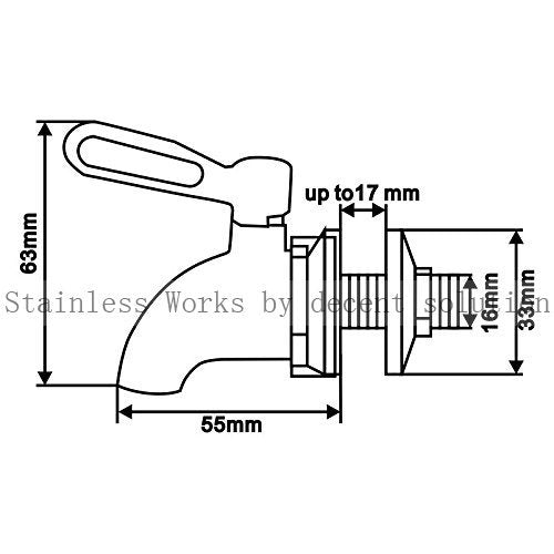 Stainless Works SSS010 spigot open and close action for controlled pours.