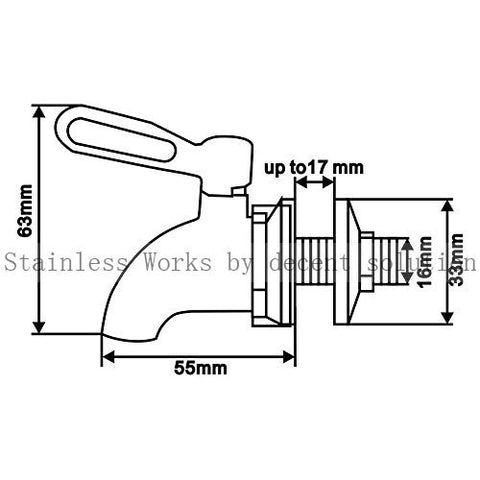 Stainless Works SSS010 spigot open and close action for controlled pours.