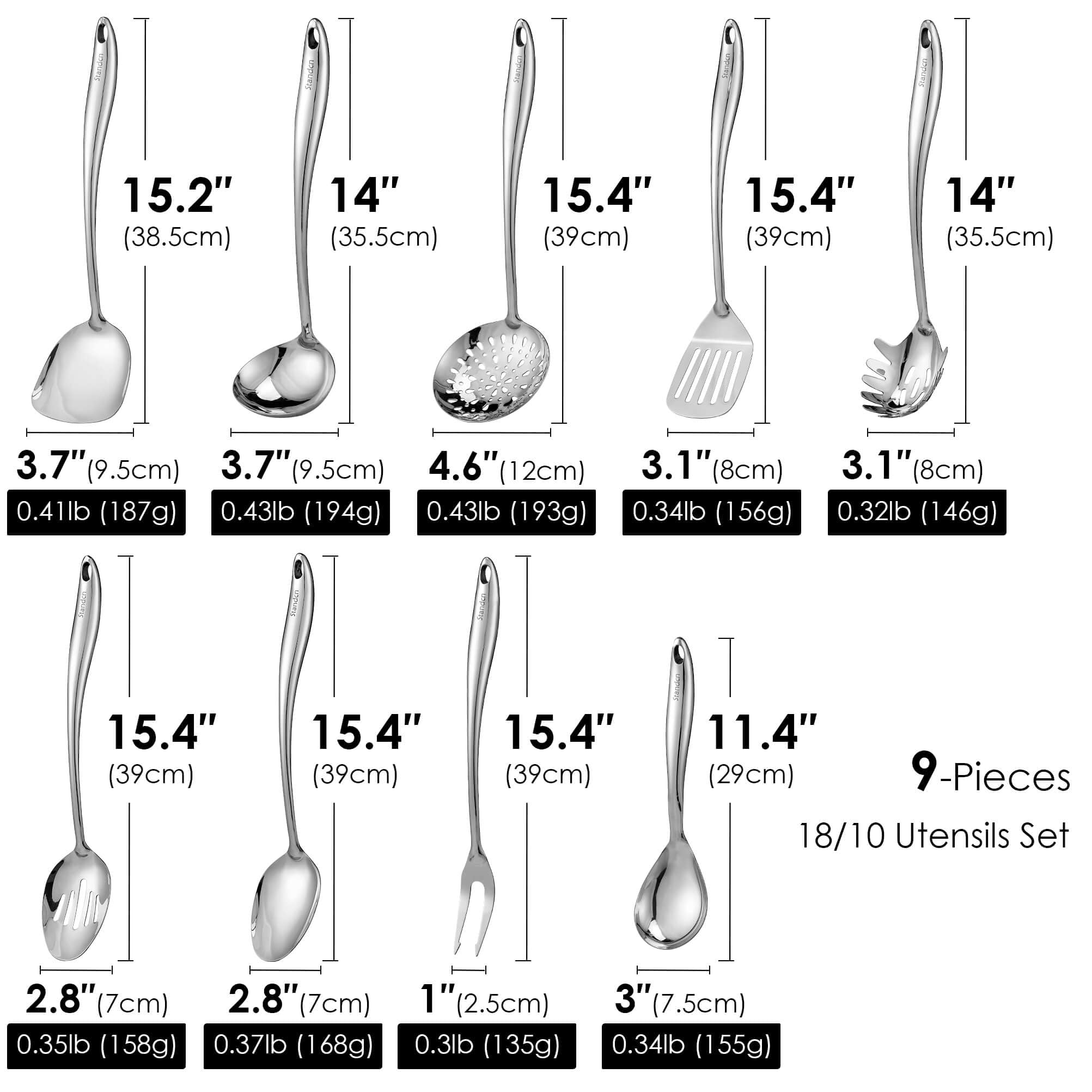 Standcn solid serving spoon for smooth, controlled scooping