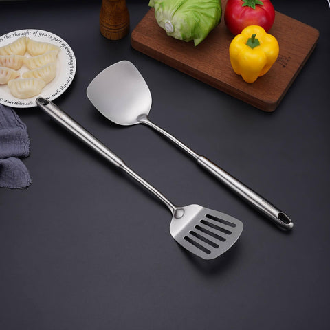 Standcn 6pc utensils ergonomic handle: comfortable grip for extended cooking.
