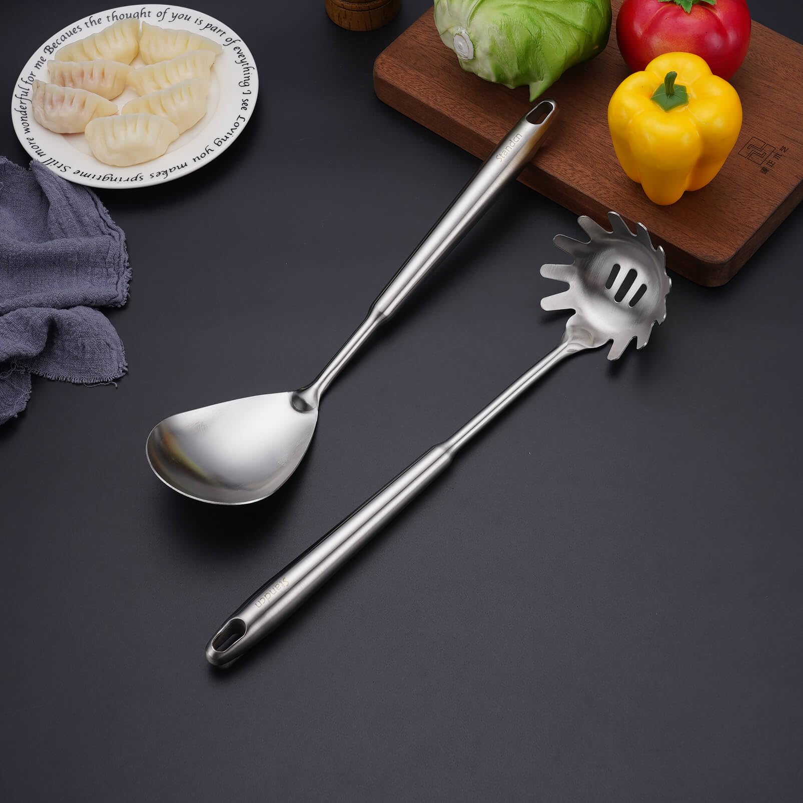 Standcn 6pc utensils hanging hole storage: space-saving storage for organized kitchens.