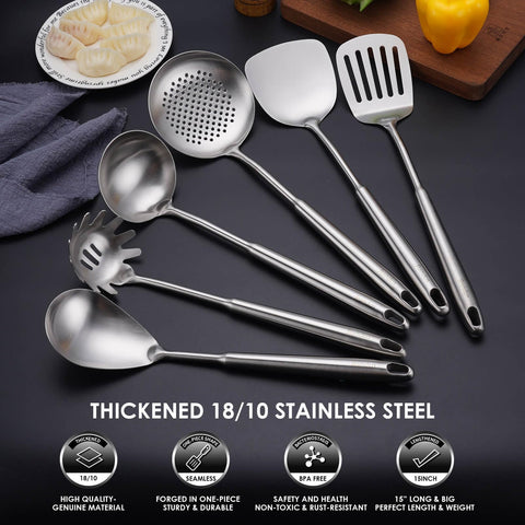 Standcn 6pc utensils pasta serve: smooth tossing and serving long noodles.