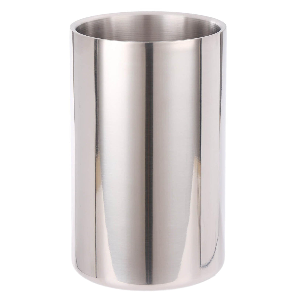 Standcn double wall utensil holder with matte interior and mirror exterior for modern kitchen storage.