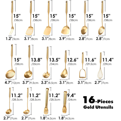 Standcn gold large spoon offers balanced weight and heat-resistant grip for comfortable cooking