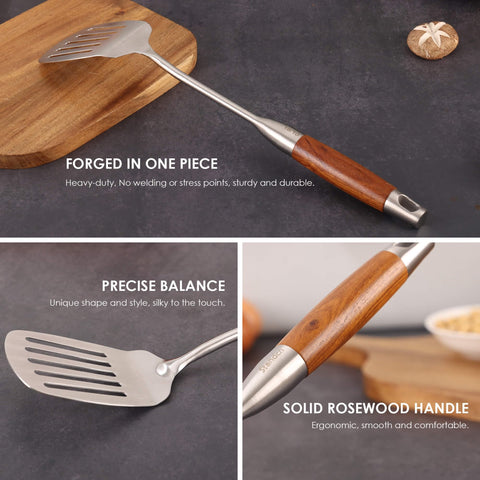 Standcn rosewood skimmer-slotted-spoon: skim foam and lift ingredients cleanly