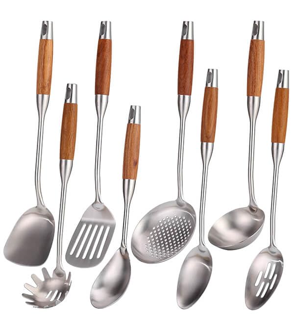 Standcn rosewood spatula-turner: durable steel and heat-resistant handle for quick flipping