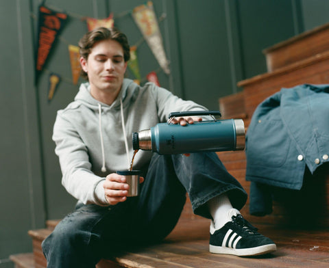 Stanley 1.5 qt size is ideal for all-day hydration on trips.