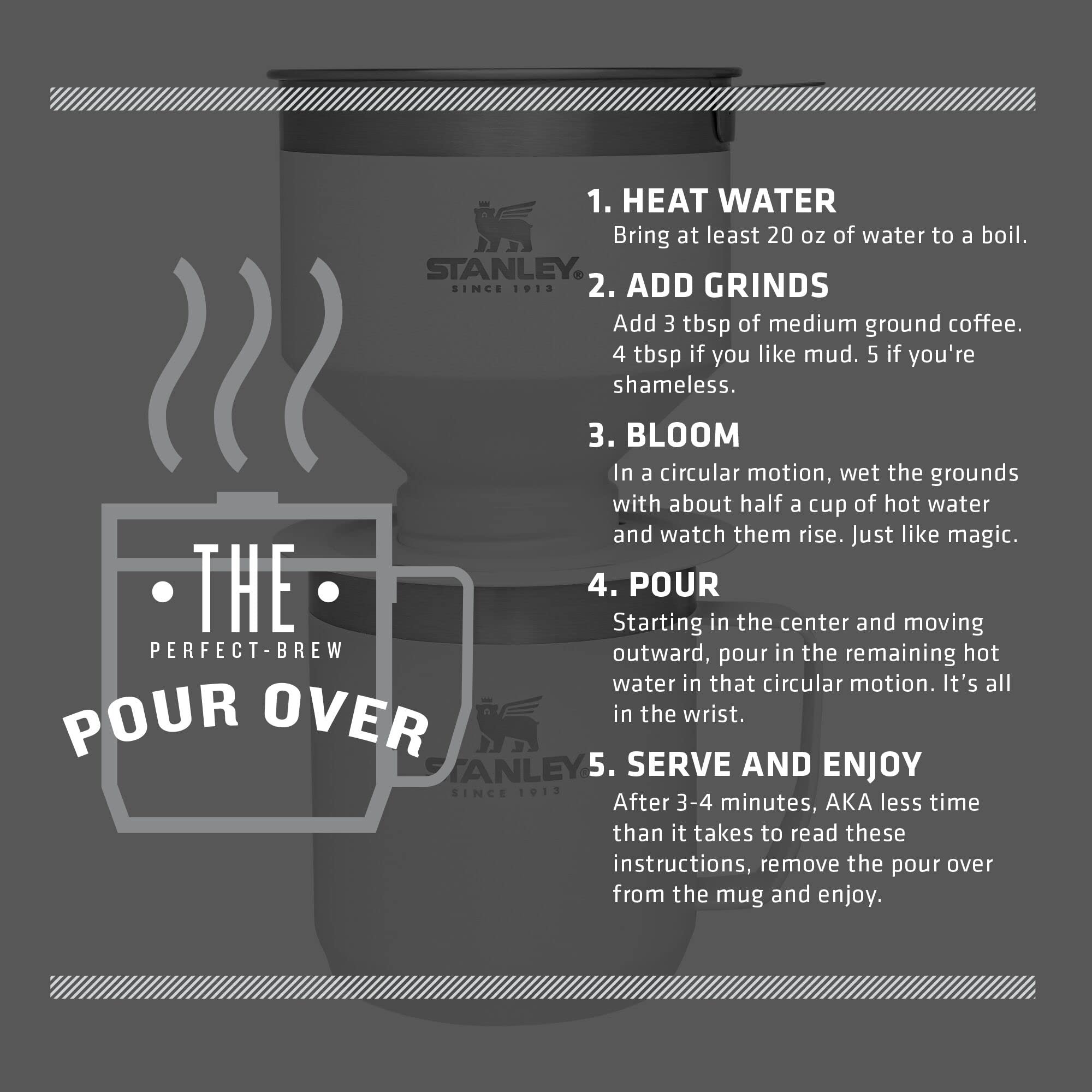STANLEY quick 2-3 minute brew fits busy mornings.