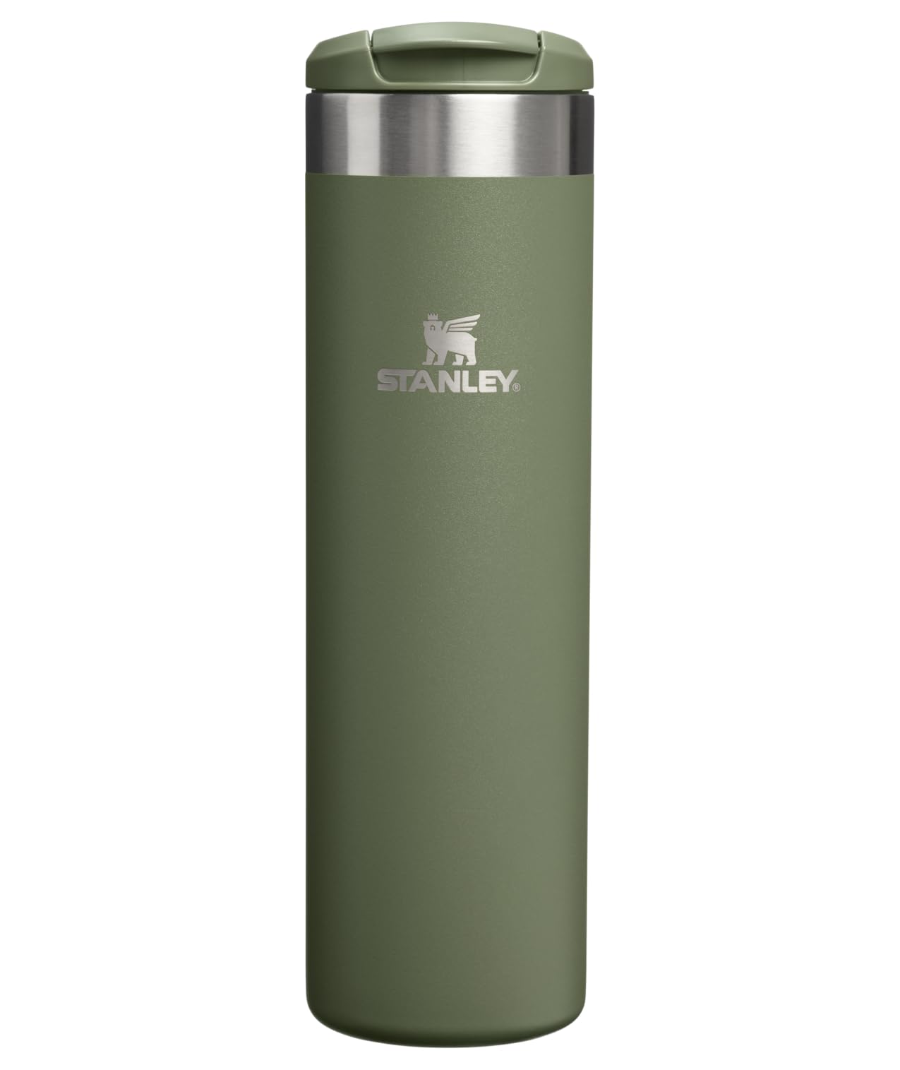 Stanley AeroLight Transit Bottle 20 oz front view, slim profile fits most car cup holders.