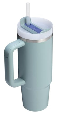 Blue Cactus desert color on the Stanley Quencher H2.0 stainless steel tumbler.