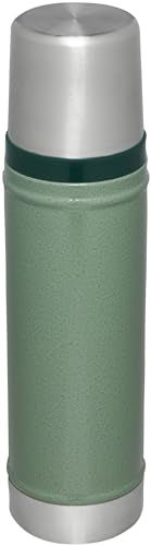 Stanley Classic 20 oz insulated bottle in stainless steel for hot or cold beverages.