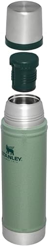 Stanley Classic 20 oz bottle side profile showing rugged finish for outdoor durability.