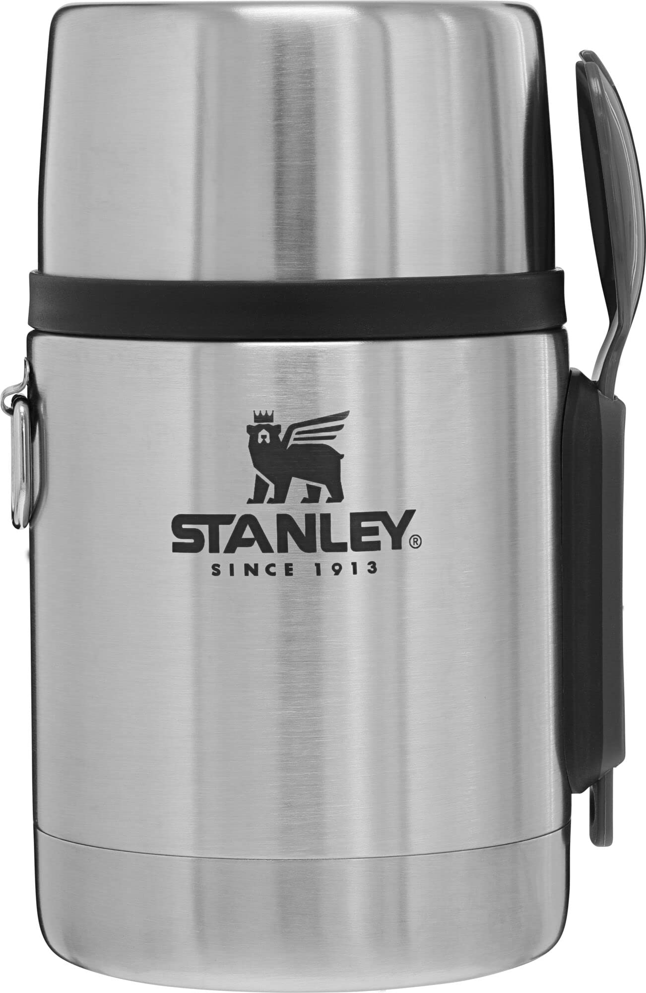 STANLEY Classic Food Jar 18-oz side view showing durable steel construction and portability.