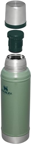 STANLEY vacuum bottle wide mouth with leakproof cup lid keeps beverages spill-free.
